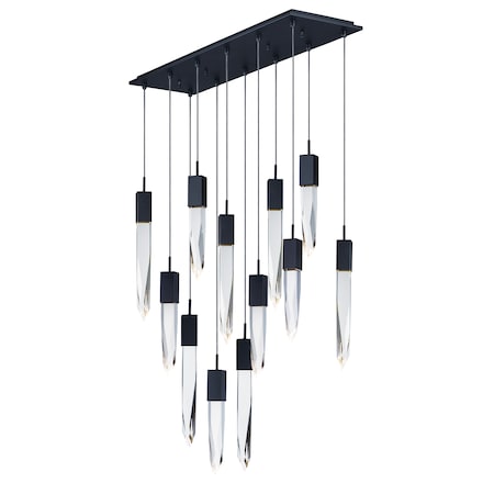 Et2 Quartz 12-Light 39.25" Wide Black Pendant Light E31248-20BK